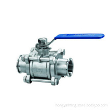 Sanitary Stainless Steel Clamped Three-Pieces Ball Valve